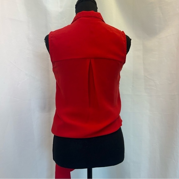 🛍3/$20 Zara Sleeveless Wrap Style Red Blouse Size XS - Picture 4 of 9
